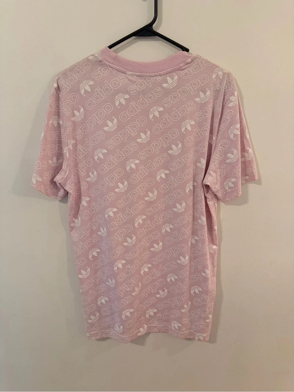 adidas Pink Allover Logo Short Sleeve Tee